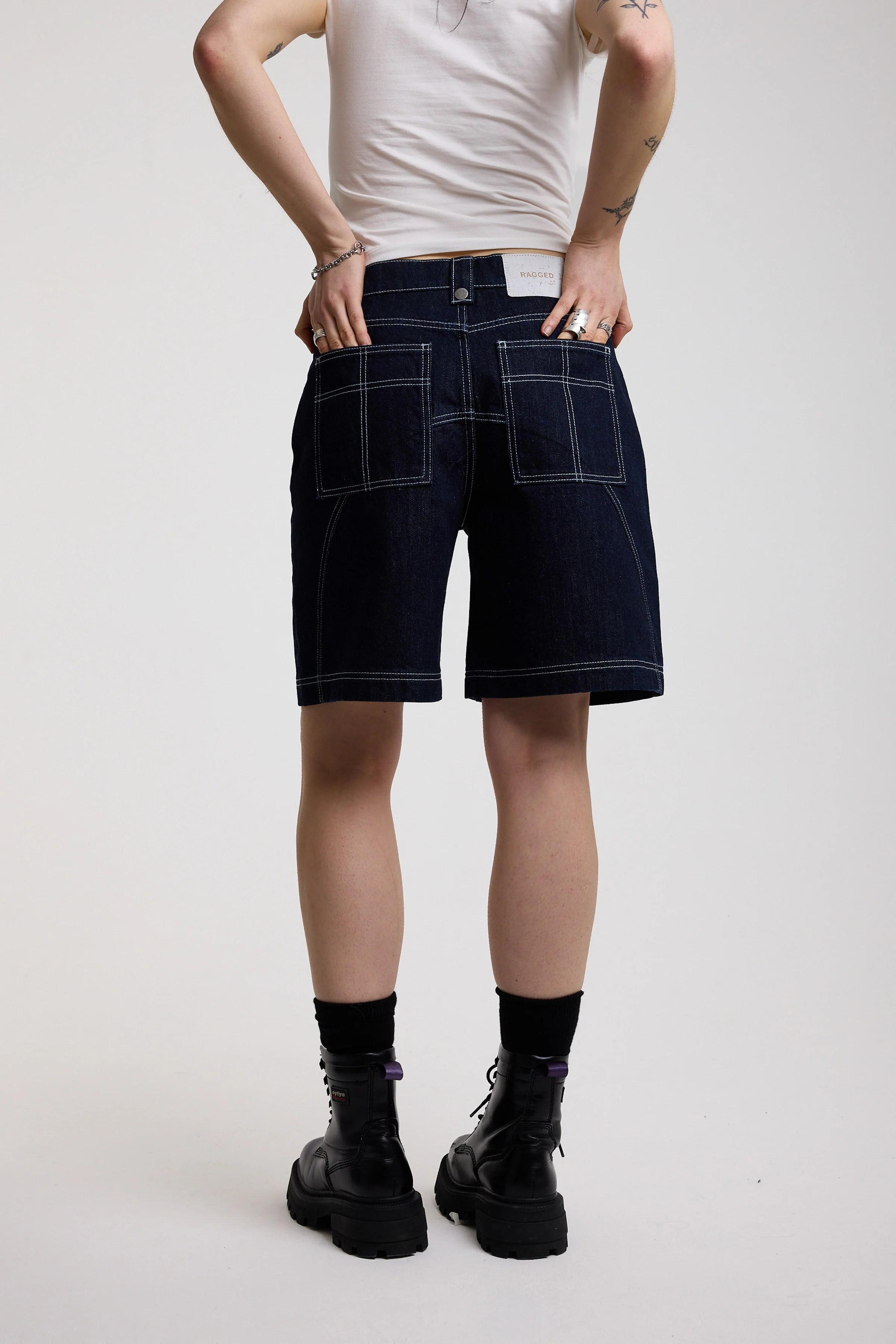 Kid Dark Indigo Denim Jorts - Image 5